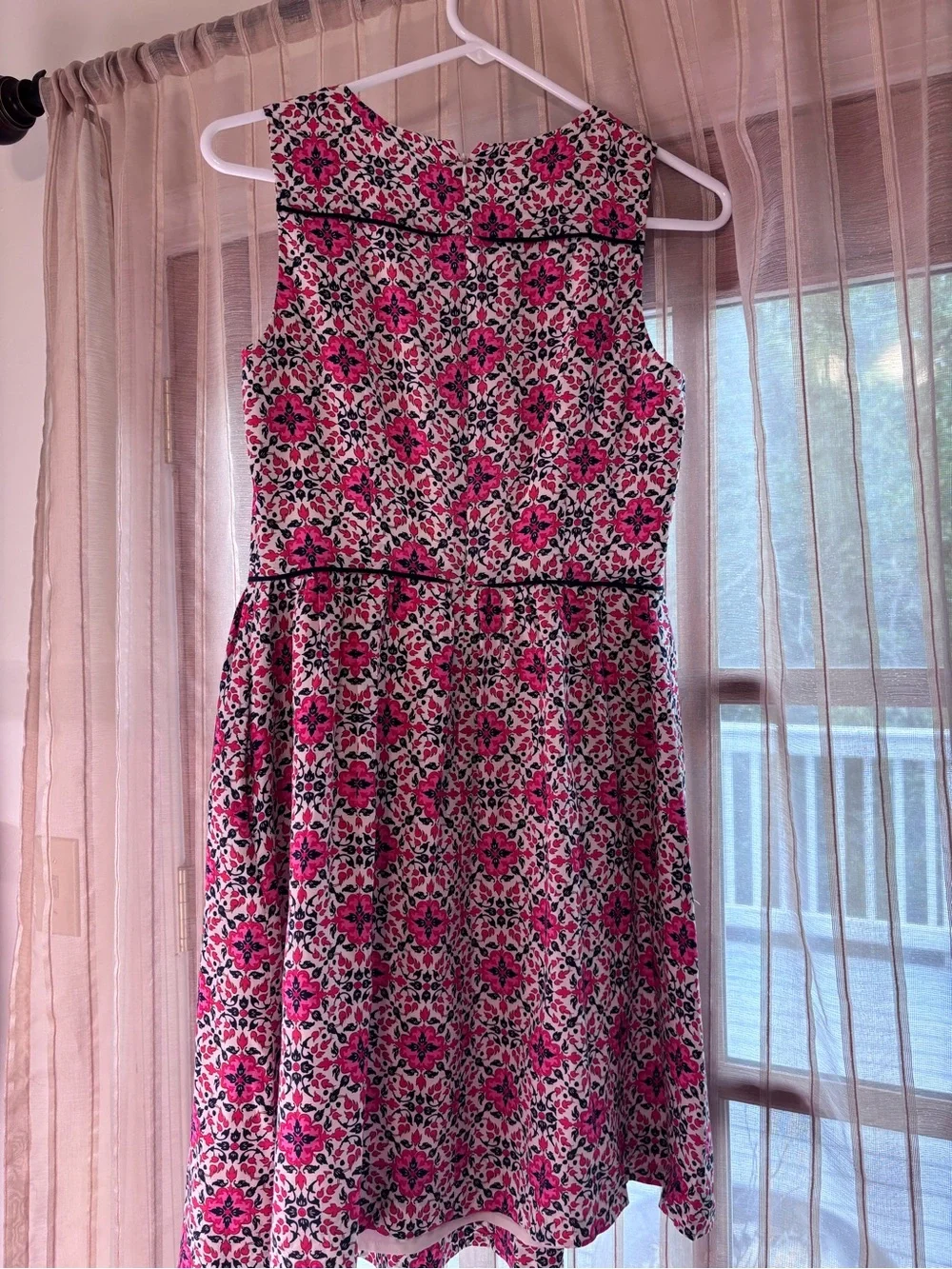 J. Crew Floral pink and navy dress size 2